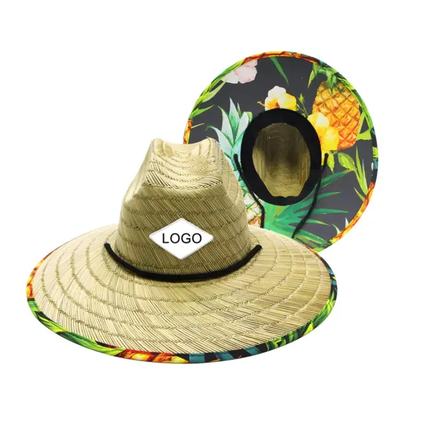 Custom UPF50+ Wide Brim Lifeguard Straw Hat | Wholesale Manufacturer