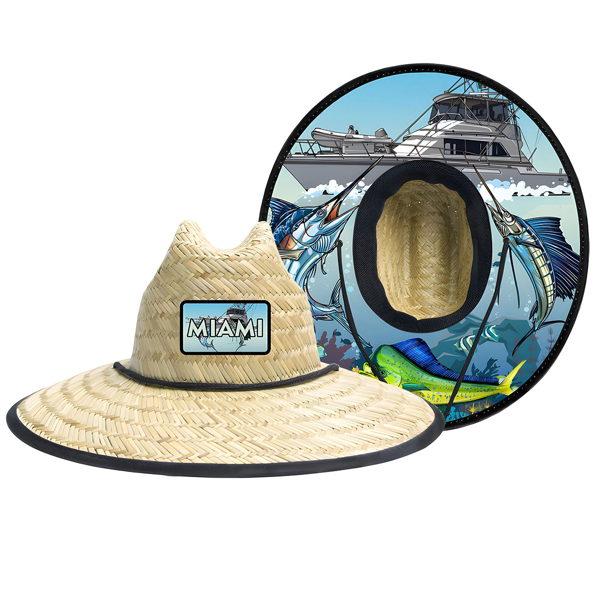 Home 7 UPF50 Wide Brim Lifeguard Straw Hat Manufacturer Straw Hat Wholesale oem 2