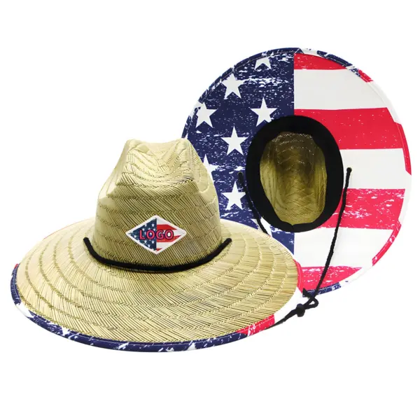 Custom UPF50+ Wide Brim Lifeguard Straw Hat | Wholesale Manufacturer