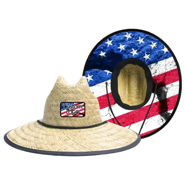 Custom UPF50+ Wide Brim Lifeguard Straw Hat | Wholesale Manufacturer