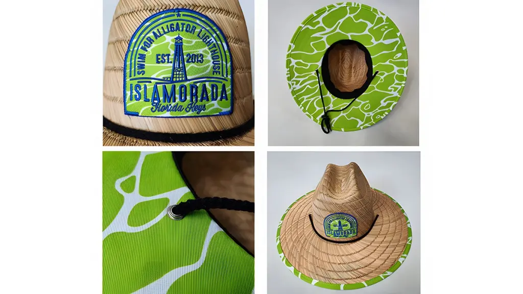 MOQ Guide for Custom Straw Hats: Real Numbers, Real Tiers 2 close up of embroidered brand logo on straw hat Straw Hat Wholesale