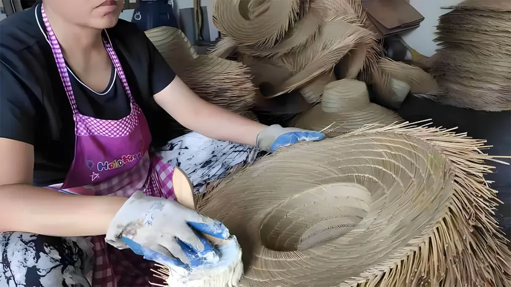 MOQ Guide for Custom Straw Hats: Real Numbers, Real Tiers 5 factory weaving line showing workers producing straw hat Straw Hat Wholesale